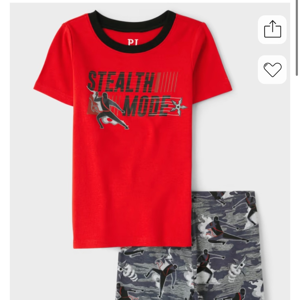 The Children's Place Red Stealth Mode Pajama Set